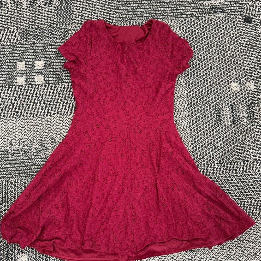 Elegant Red Lace Dress